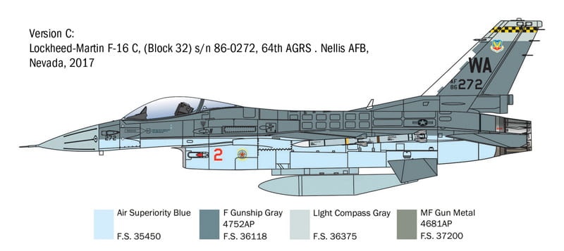 Zdjęcie dodatkowe produktu F-16C Fighting Falcon 1:48 Italeri 2825