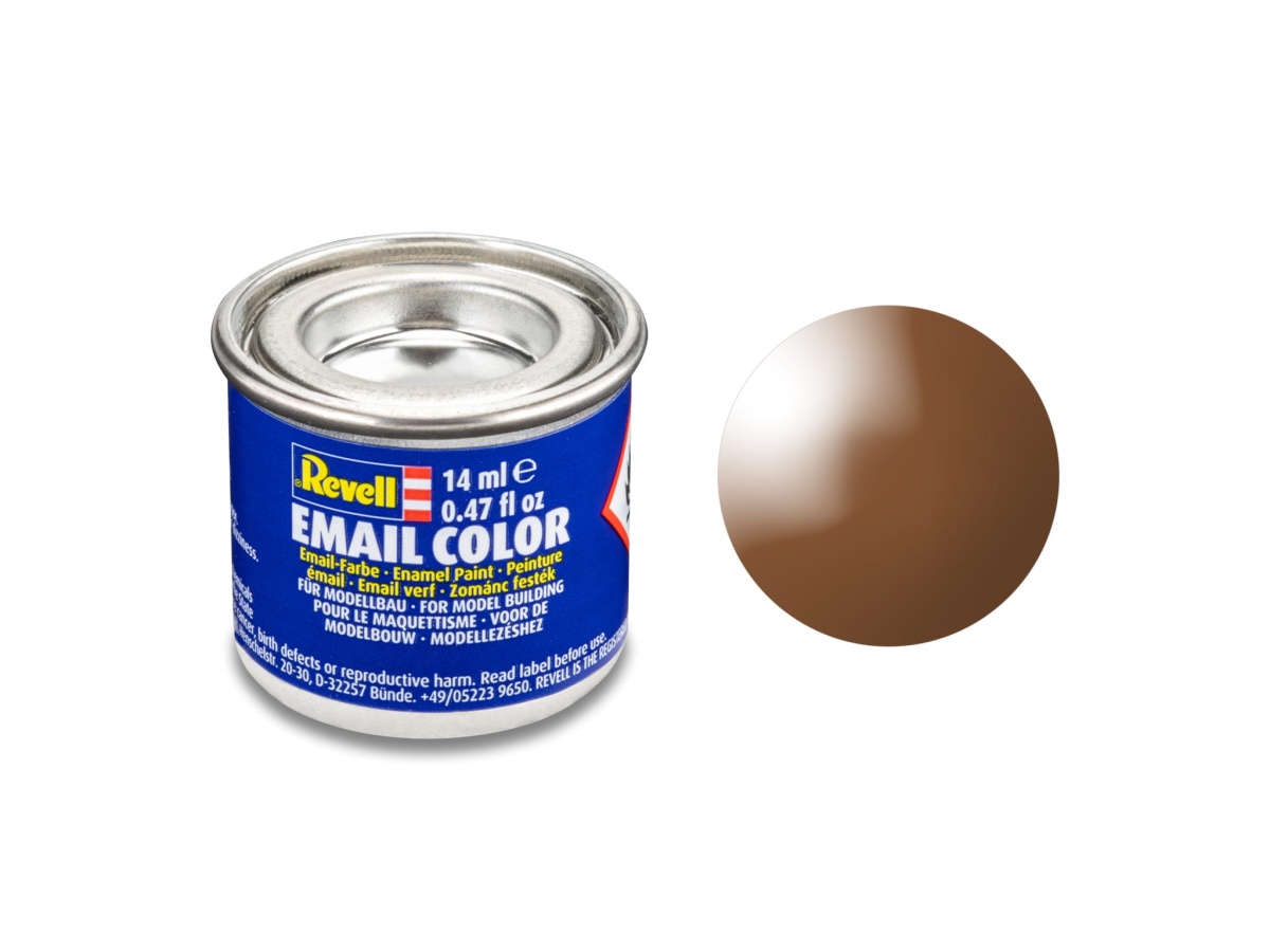 Zdjęcie główne produktu Revell 32180 Farba 80 Mud Brown Gloss RAL 8003 Enamel 14ml