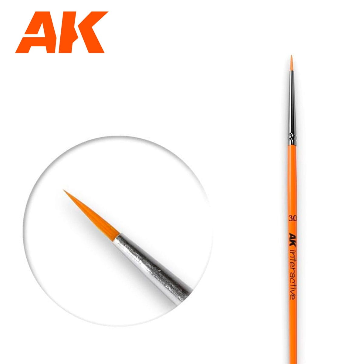 Zdjęcie główne produktu Pędzel okrągły syntetyczny 3/0 AK Interactive AK 601