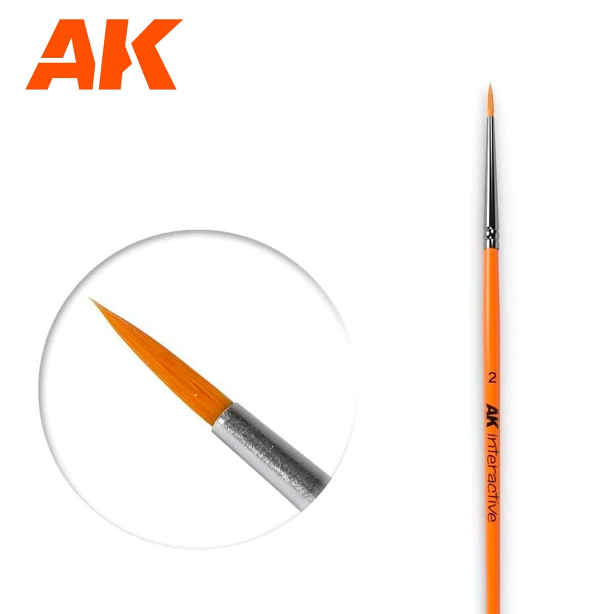 Zdjęcie główne produktu Pędzel okrągły syntetyczny 2 AK Interactive AK 604