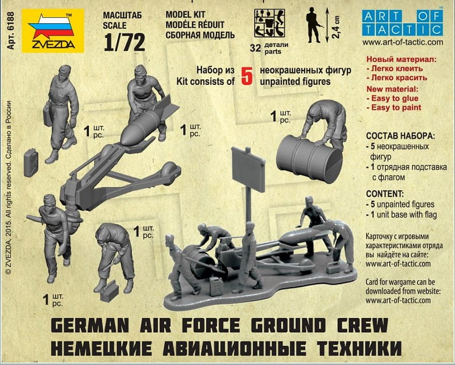 Zdjęcie dodatkowe produktu German Air Force Ground Crew 1:72 Zvezda 6188
