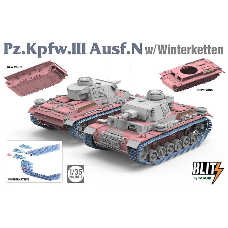 Zdjęcie dodatkowe produktu Pz.kpfw.III Ausf.N (with winterketten) 1:35 Takom 8011