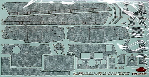 Zdjęcie główne produktu Zimmerit Coating Sheet for 1/35 Scale King Tiger (Production Turret) Tamiya 12648