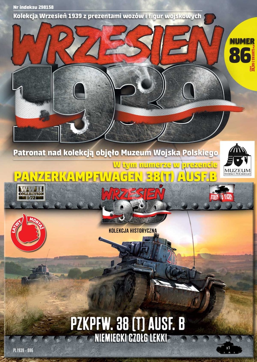 Zdjęcie główne produktu Niemiecki lekki czołg PzKpfw. 38(t) Ausf. B 1:72 First to Fight PL086