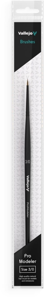 Zdjęcie dodatkowe produktu Pędzel okrągły naturalny 3/0 Vallejo B01030 Pro Modeler Natural Hair Round No. 3/0