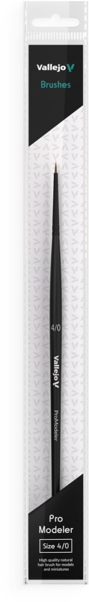 Zdjęcie dodatkowe produktu Pędzel naturalny okrągły 4/0 Vallejo B01040 Pro Modeler Natural Hair Round No. 4/0