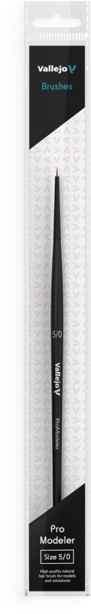 Zdjęcie dodatkowe produktu Pędzel okrągły naturalny 5/0 Vallejo B01050 Pro Modeler Natural Hair Round No. 5/0
