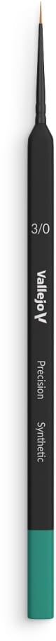 Zdjęcie główne produktu Pędzel okrągły syntetyczny 3/0 Vallejo B03030 Precision Round Synthetic Brush, Triangular Handle No. 3/0