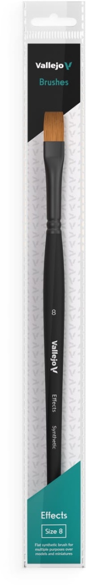 Zdjęcie dodatkowe produktu Pędzel płaski syntetyczny 8 Vallejo B04008 Effects Flat Rectangular Synthetic No. 8