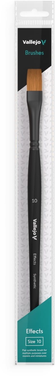 Zdjęcie dodatkowe produktu Pędzel płaski syntetyczny 10 Vallejo B04010 Effects Flat Rectangular Synthetic No. 10