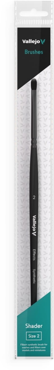 Zdjęcie dodatkowe produktu Pędzel syntetyczny 2 Vallejo B06002 Shader Filbert Shader Flat Synthetic No. 2
