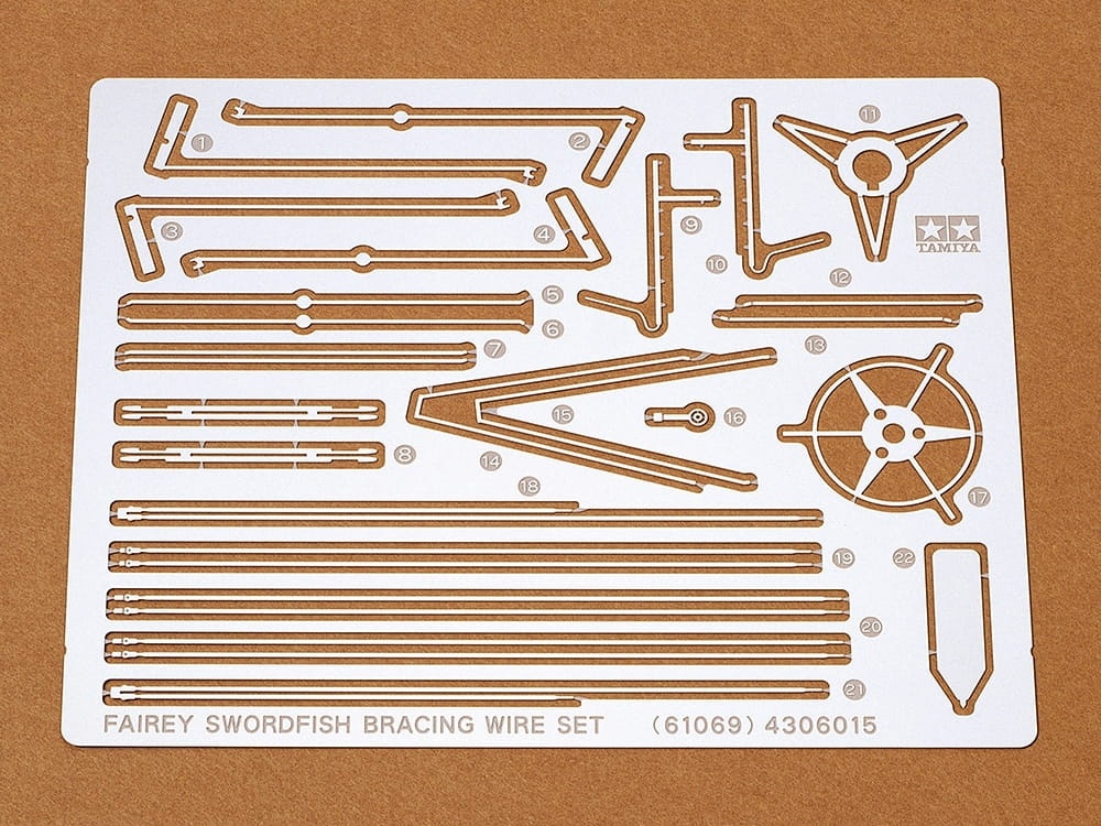 Zdjęcie dodatkowe produktu Fairey Swordfish Mk.I Photo-Etched Bracing Wire Set 1:48 Tamiya 61069