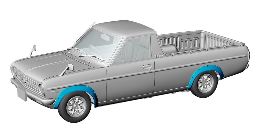 Zdjęcie dodatkowe produktu Datsun Sunny Truck (GB120) (Early with over fender) 1:24 Hasegawa 20641