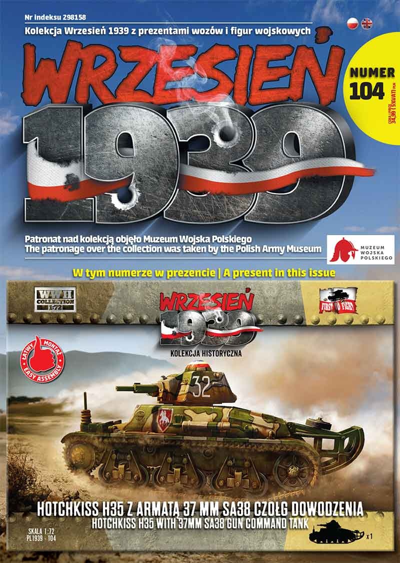 Zdjęcie główne produktu Hotchkiss H35 z armatą 37 mm SA38 1:72 First To Fight PL104
