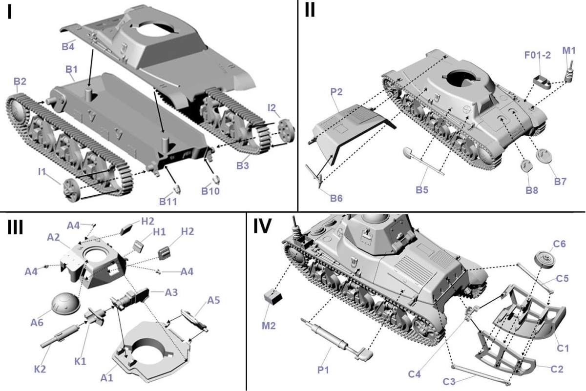 Zdjęcie dodatkowe produktu Hotchkiss H35 z armatą 37 mm SA38 1:72 First To Fight PL104
