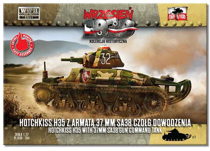 Zdjęcie dodatkowe produktu Hotchkiss H35 z armatą 37 mm SA38 1:72 First To Fight PL104