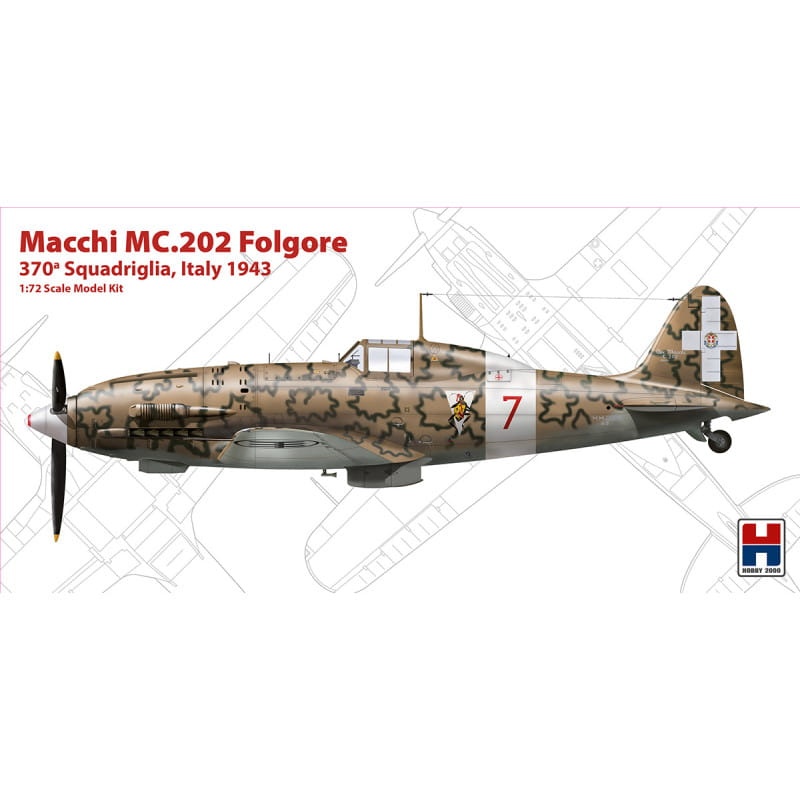 Zdjęcie główne produktu Macchi MC.202 Italy 1943 1:72 Hobby 2000 72008