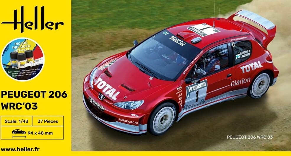 Zdjęcie główne produktu Peugeot 206 WRC '03 Starter Kit 1:43 Heller 56113