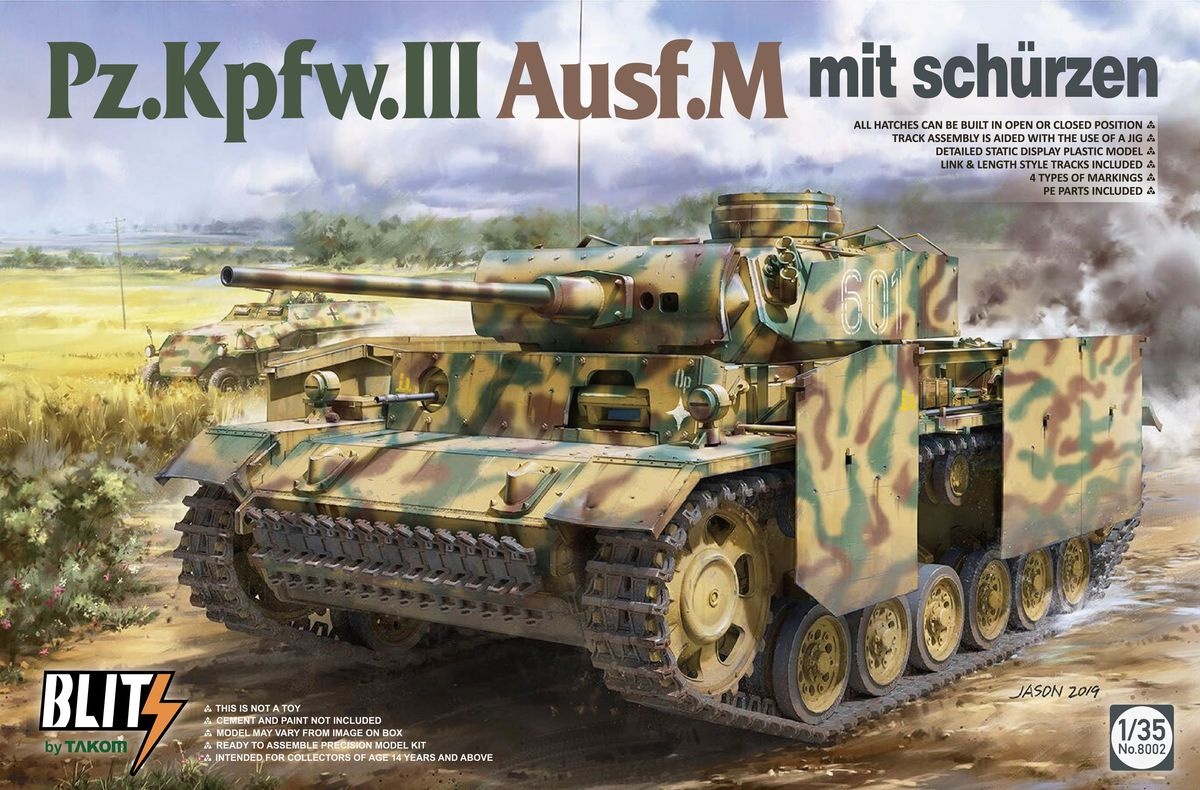 Zdjęcie główne produktu Pz. Kpfw.III Ausf.M 1:35 Takom 8002