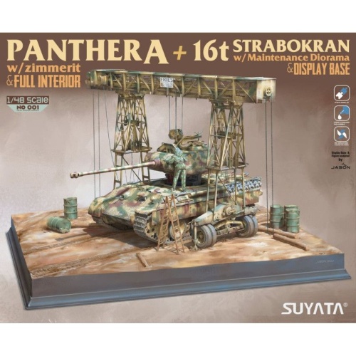 Panther A (Full Interior) + 16t Strabokran + Maintenance Diorama + Display Base 1:48 Suyata NO-001