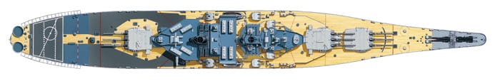 Zdjęcie dodatkowe produktu US Battleship BB-62 New Jersey (w/Detail Up Parts) 1:350 Tamiya 78028