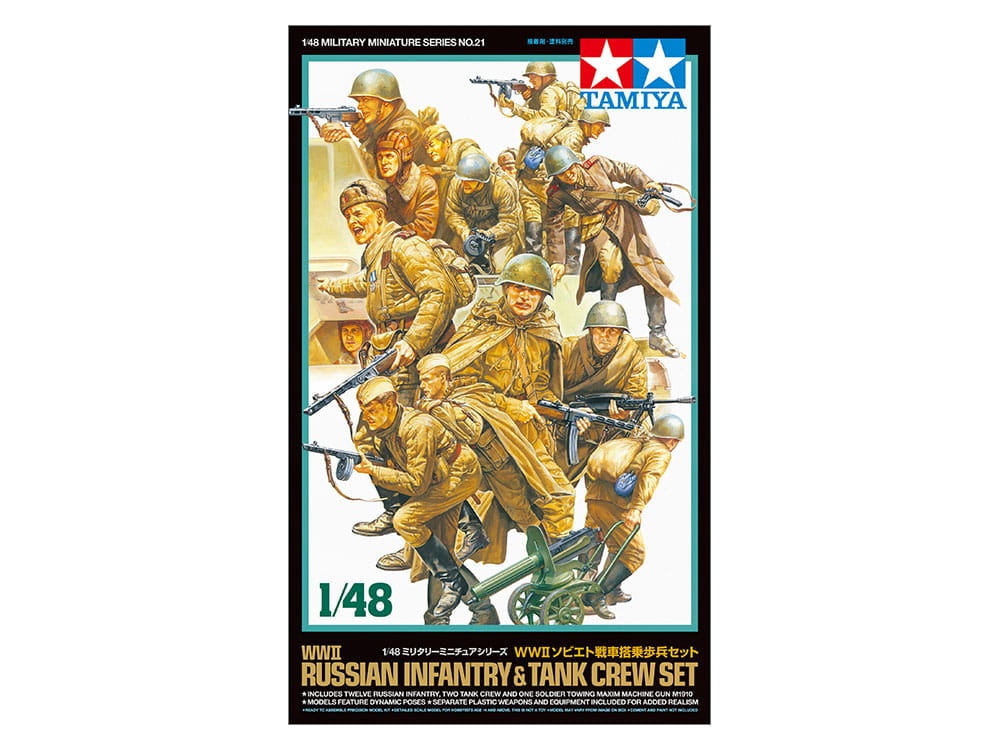 Zdjęcie główne produktu WWII Russian Infantry and Tank Crew Set 1:48 Tamiya 32521