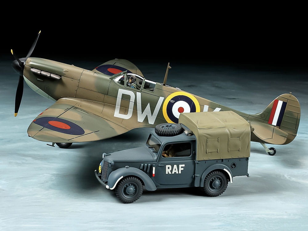 Zdjęcie dodatkowe produktu Spitfire Mk.I and Light Utility Car 10HP 1:48 Tamiya 25211
