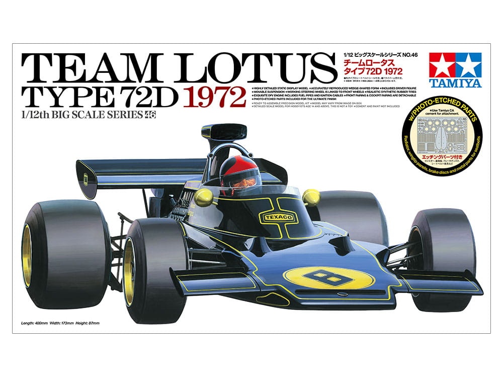 Zdjęcie dodatkowe produktu Lotus Type 72D (1972) 1:12 Tamiya 12046