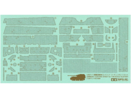 Zimmerit Coating Sheet for 1/48 Scale Elefant Tamiya 12671