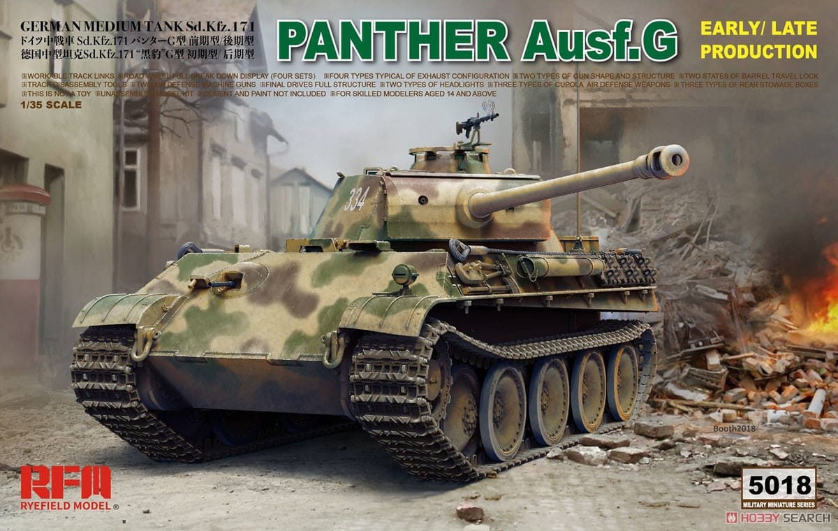 Zdjęcie główne produktu Panzerkampfwagen V Panther Ausf.G 1:35 Rye Field Model 5018