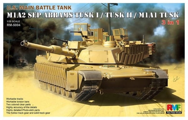 Zdjęcie główne produktu M1A2 SEP Abrams Tusk 1/2/M1A1 1:35 Rye Field Model 5004