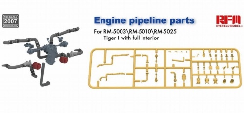 Engine Pipeline Parts for Tiger I with full interior 1:35 Rye Field Model 2007