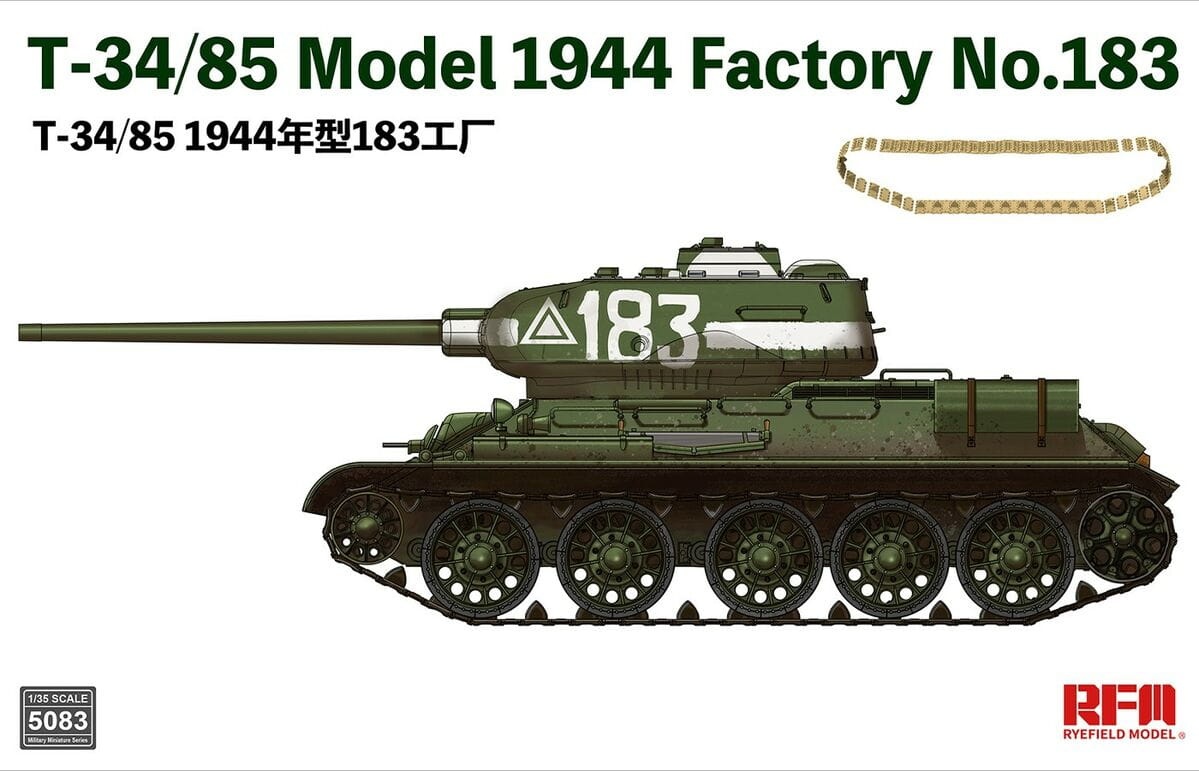 Zdjęcie główne produktu T-34/85 Model 1944 Factory No.183 1:35 Rye Field Model 5083