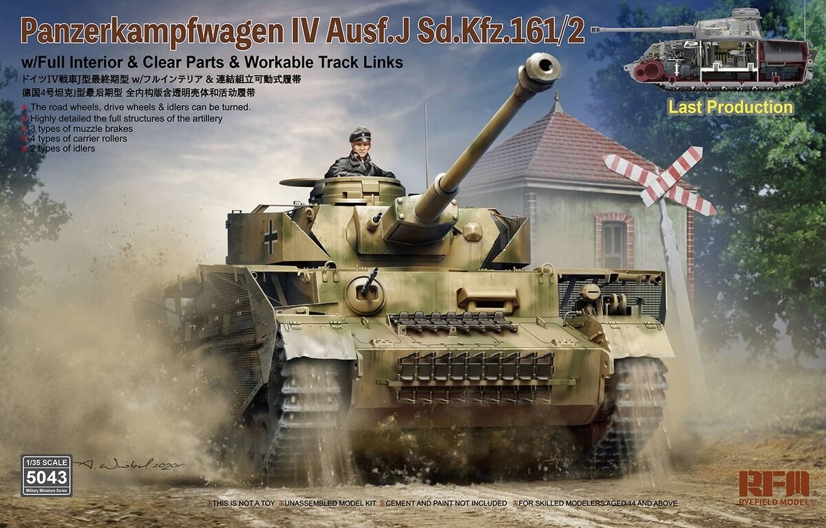 Zdjęcie główne produktu Panzerkampfwagen IV Ausf.J (Sd.Kfz.161/2) 1:35 Rye Field Model 5043