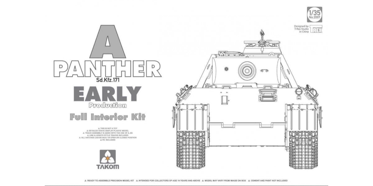 Zdjęcie główne produktu Panther Ausf.A Early Production w/Full interior 1:35 Takom 2097