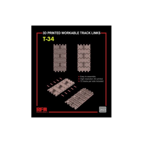 3D Printed Workable Track Links for T-34 1:35 Rye Field Model 2023