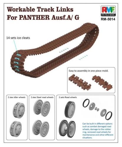 Workable Track Link for Panther Ausf.A/G 1:35 Rye Field Model 5014