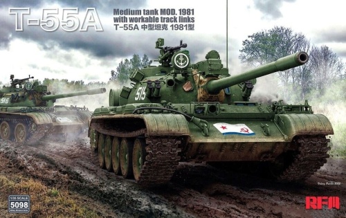 T-55A Medium Tank Mod. 1981 (With Workable Track Links) 1:35 Rye Field Model 5098