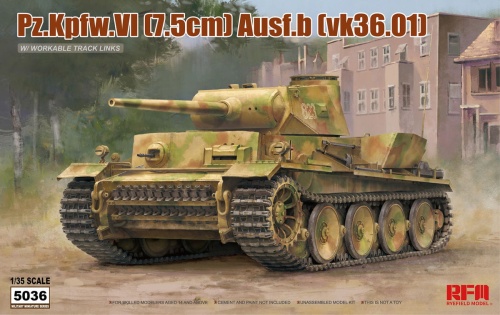 Pz.Kpfw.VI Ausf.B (Vk36.01) (Workable Track Links) 1:35 Rye Field Model 5036