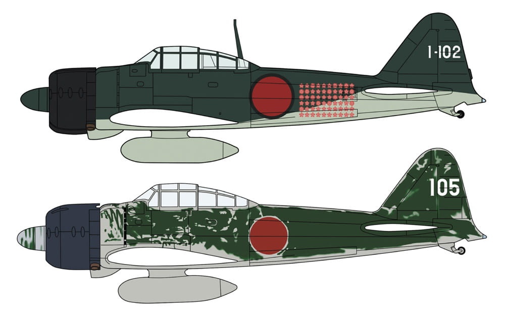 Zdjęcie dodatkowe produktu Mitsubishi A6M2b/A6M3 Zero 21/22 (Rabaul Ace Set) 1:72 Hasegawa 02437