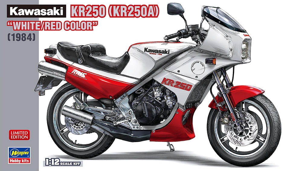 Zdjęcie główne produktu Kawasaki KR250 (KR250A) (white-red) 1:12 Hasegawa 21745