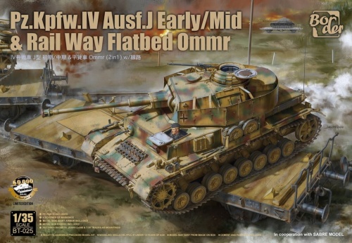 Pz.Kpfw. IV Ausf. J Early/Mid And Rail Way Flatbed Ommr (2in1) 1:35 Border Model BT025