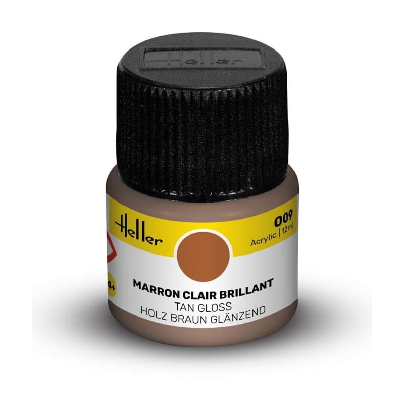 Zdjęcie główne produktu Heller farba akrylowa 009 Tan błyszcząca 12ml