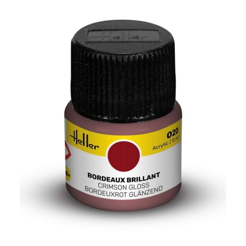 Heller farba akrylowa 020 Crimson błyszcząca 12ml