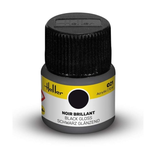 Heller farba akrylowa 021 Black błyszcząca 12ml