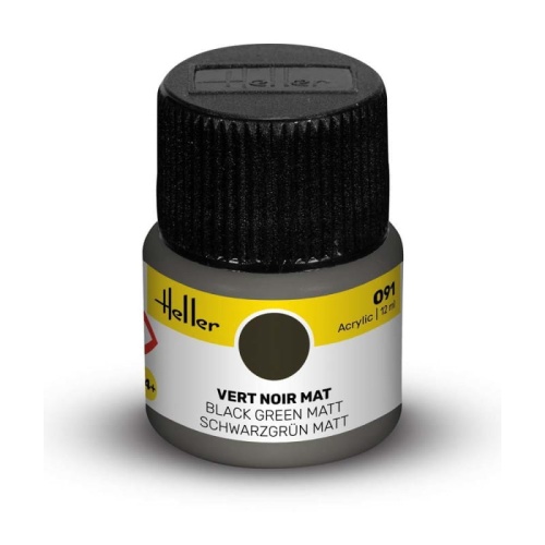 Heller farba akrylowa 091 Black Green matowa 12ml