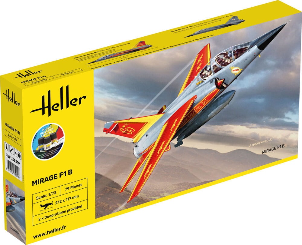 Zdjęcie główne produktu Mirage F1 1:72 Heller 35319 STARTER KIT