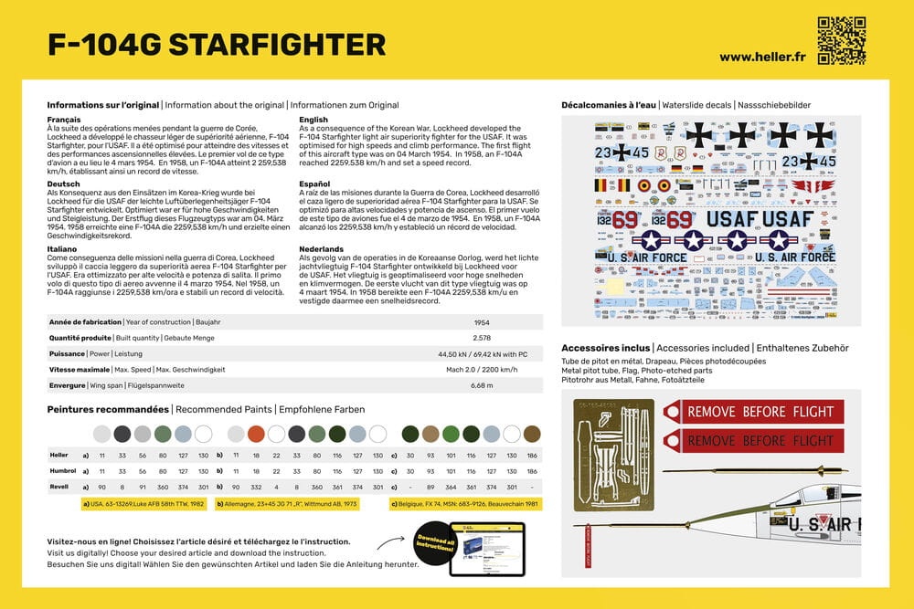 Zdjęcie dodatkowe produktu F-104G Starfighter 1:48 Heller 35520 STARTER KIT