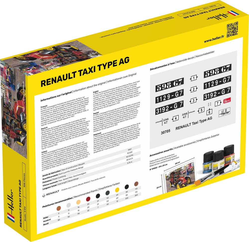 Zdjęcie dodatkowe produktu Renault Taxi Type AG 1:24 Heller 35705 STARTER KIT