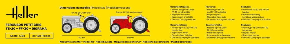 Zdjęcie dodatkowe produktu Ferguson Petit Gris 2 x + Diorama 1:24 Heller 52326 STARTER KIT
